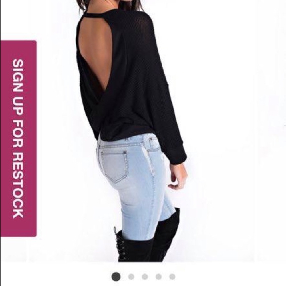 Backless/Dip Back Long Sleeve Top